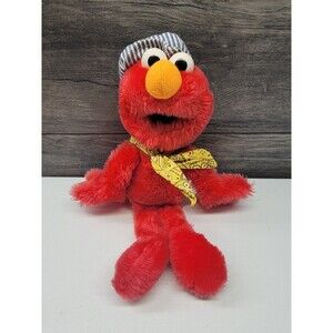 Vintage Applause Plush Elmo Train Conductor Sesame Street Stuffed
